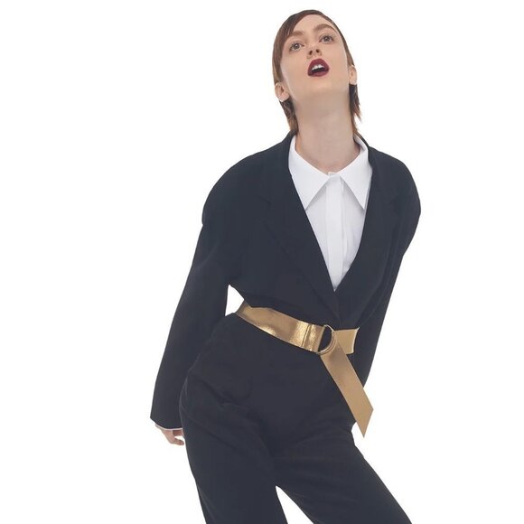 Norma KAMALI SINGLE BREASTED JUMPSUIT BLACK - Picture 2 of 12